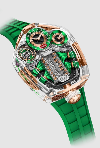 Jacob & Co bugatti tourbillon sapphire crystal CLEAR / GREEN BU310.80.AA.AA.ABRUA Replica watch
